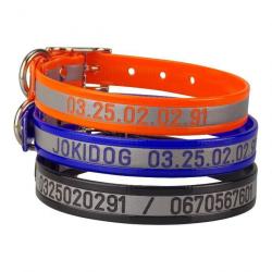 collier gravé réfléchissant 25 mm x 60 cm Gris - biothane - jokidog