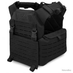 Gilet porte-plaques Kinetic avec plaque Cummerbund Bulldog Tactical - Noir - M (76 - 99 cm) - Oui