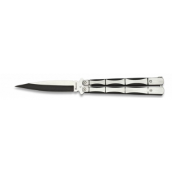 Couteau papillon acier noir Lame 11.30 cm  0211607