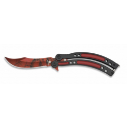 Couteau papillon colorful  rouge et noir Lame 9.00 cm  0212807