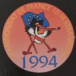 Superbe autocollant "Championnat de France 10m Strasbourg 1994"