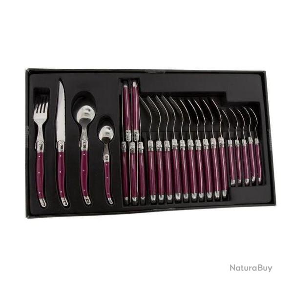 MENAGERE LAGUIOLE MAUVE 24 PIECES PLEINE SOIE 1