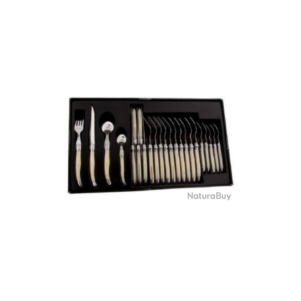 MENAGERE LAGUIOLE BEIGE 24 PIECES PLEINE SOIE 1