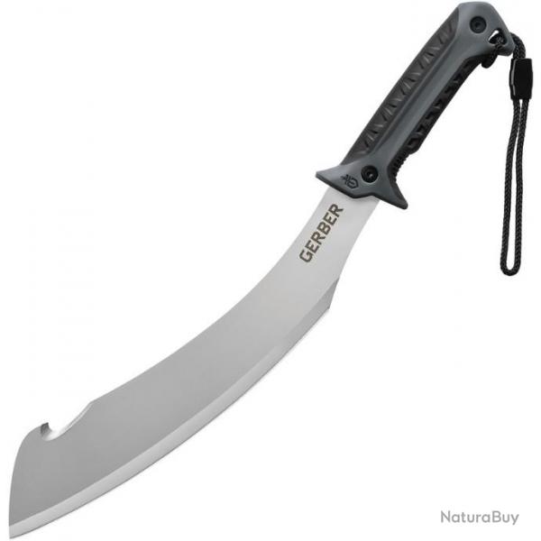 Machette GERBER Broadcut  lame coude avec crochet et encoche coupe inox avec Etui en Nylon G31520