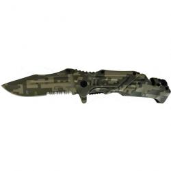 Couteau pliant tout camouflage avec lame 8.4 cm