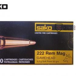 20 Munitions SAKO Gamehead 222 Rem Mag 50 Gr