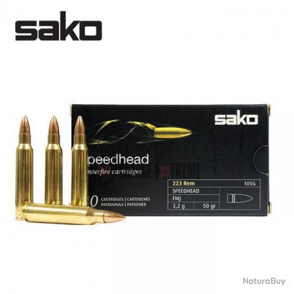 20 Munitions SAKO Speedhead Fmj Cal 223 Rem 50 Gr