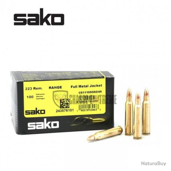 100 Munitions SAKO Speedhead Fmj 223 Rem Range 50 Gr