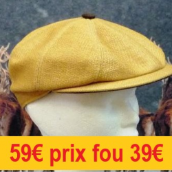 CASQUETTE "MARONE ITALIE"     DUBLINO  JAUNE PAILLE  55    CT450-55JS