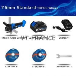 Meuleuse d Angle Pro Sans Fil 20V, Modele: 2