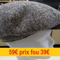 CASQUETTE "MARONE ITALIE"     plate tweed marron 61    BT615-61