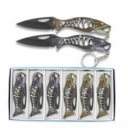 6 couteaux pliant fishing aluminium  Lame 5.30 cm 1850407