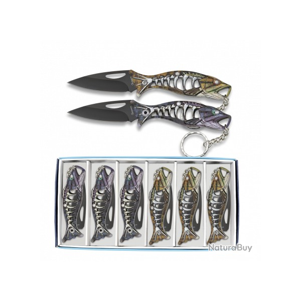 6 couteaux pliant fishing aluminium  Lame 5.30 cm 18504071
