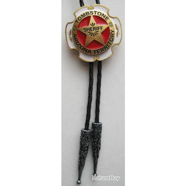 BOLO TIE  SHERIFF TOMBSTONE GOLD PLATED  - Ref.43gp