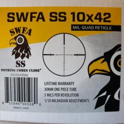 SWFA SS 10x42 Tactical Mil-Quad lunette