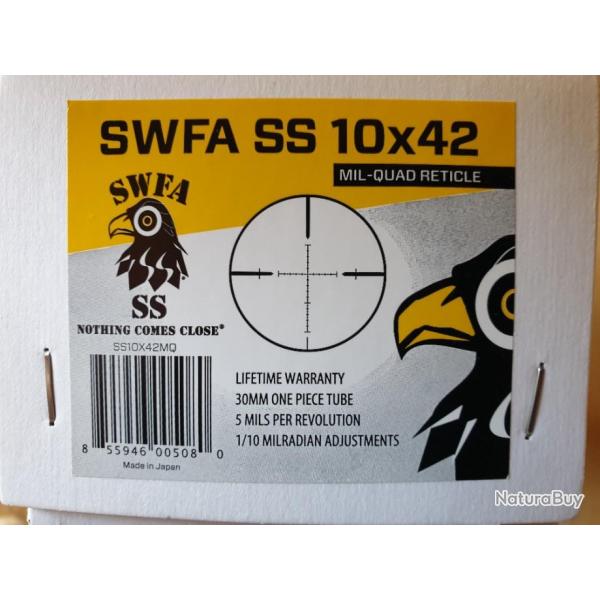 SWFA SS 10x42 Tactical Mil-Quad lunette