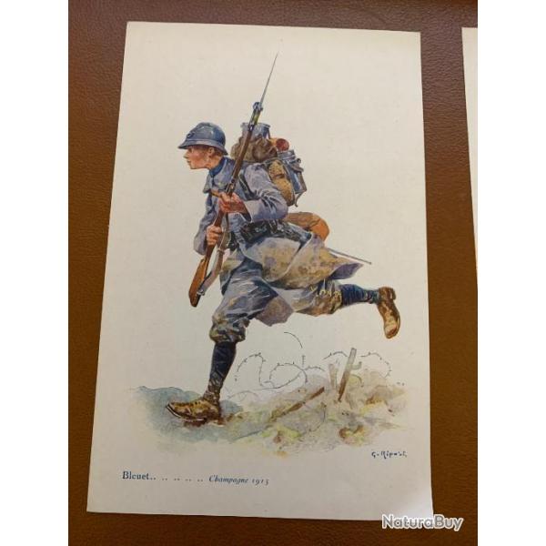 Pochette La Cocarde du Souvenir: Huit petites aquarelles - Les Hroiques Soldats de France