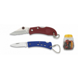 pot 36 couteaux pliant porte-clés bleu et orange lame 5 cm 19093207