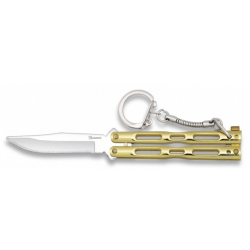 Couteaux porte-clés papillon doré zamak  lame 6 cm 02179-D07