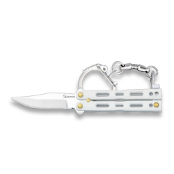 Couteaux porte-clés papillon blanc zamak  lame 6 cm 02180-B071