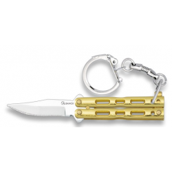 Couteaux porte-clés papillon doré zamak  lame 6 cm 02180-D07