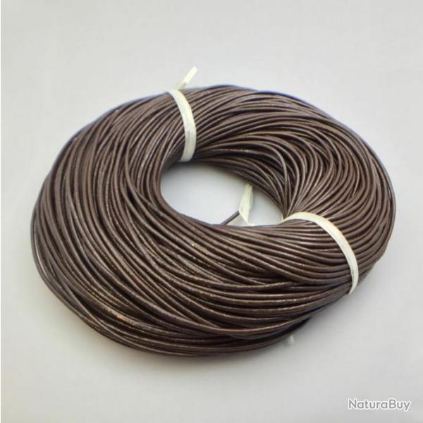 kit lacet cuir - marron - 3 mm