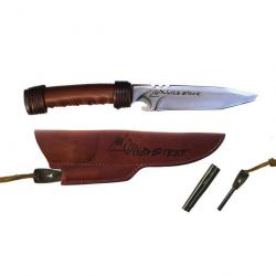 COUTEAU ARCHER "LE WILDSTEER" Cuir Brun - Extracteur