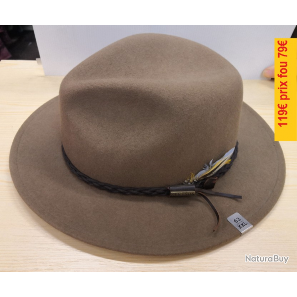 Chapeau Stetson NEWARK    marron clair XXL   2528001XXL