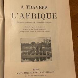 Livre ancienA travers l'AfriquePar le COLONEL BARATIERRécit des environs de 1880 à 1900