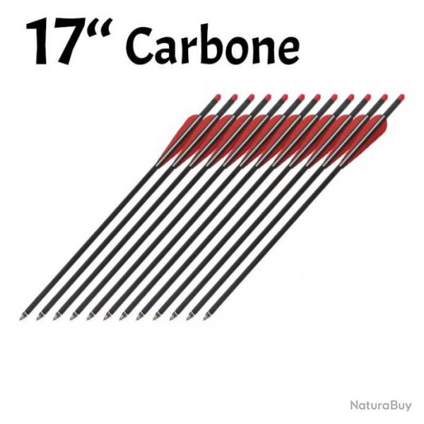 12 traits 17 pouces 9 mm en carbone pour arbalte
