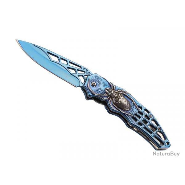 COUTEAU HERBERTZ ARAIGNEE TOUT INOX BLEU 12CM