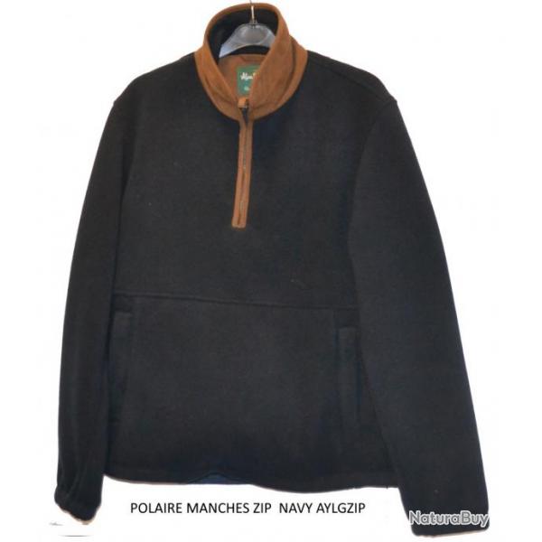 ALAN PAINE POLAIRE MANCHES ZIP NAVY HOMME AYLGZIP