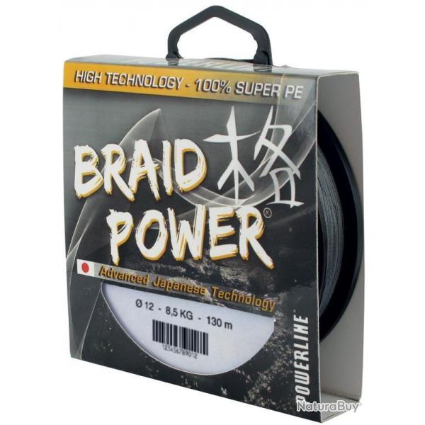 TRESSE BRAID POWER GRISE 250M 0.20mm-18kg