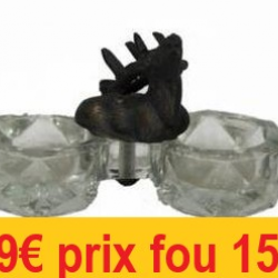 Salière et Poivrière Cerf   H 5 cms  largeur 10 cms    CA00509