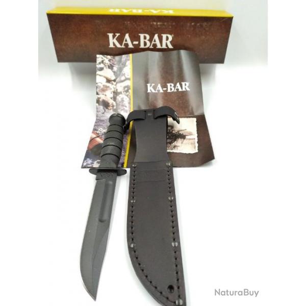 Couteau  Ka Bar  Lame en acier carbone 1095 Avec Etui en Cuir KA1256071N