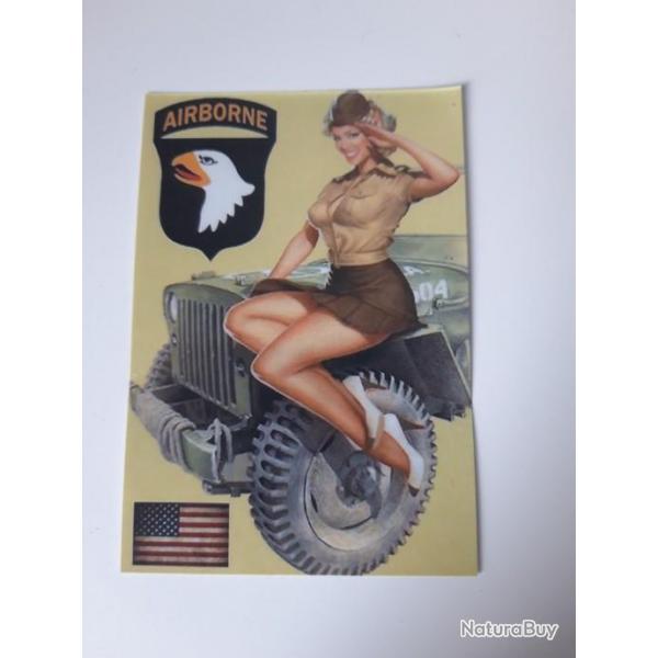 AUTO-COLLANT "PIN-UP 101 EME AIRBORNE"