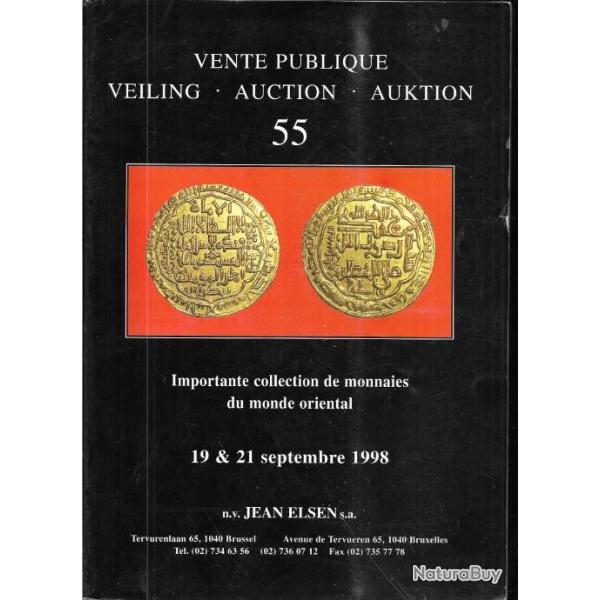 pices de collection, monde oriental , catalogue de vente n 55 1998 jean elsen numismatique