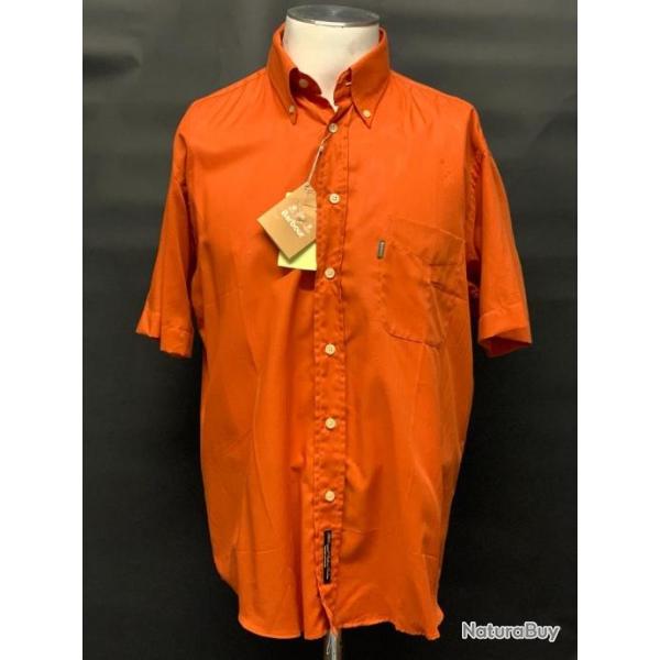 BARBOUR Chemise manche courte homme orange 100% coton (NEUF)  *Prix tiquet: 72*