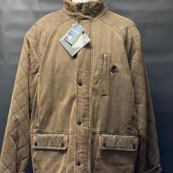 SOMLYS "466" veste de chasse cuir matelassée homme XL et 3XL (NEUF) *Prix étiqueté: 199*