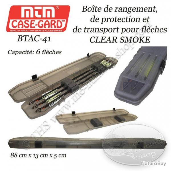 MTM Case-Gard BTAC-41 Bote  flches TRAVELER CLEAR SMOKE pour le transport et le rangement de 6 fl