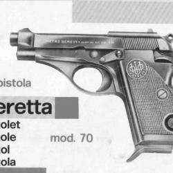 notice pistolet BERETTA 70 en FRANCAIS (envoi par mail) - VENDU PAR JEPERCUTE (m482)