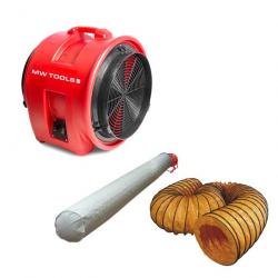 Ventilateur MV400PP avec tuyau et sac filtrant MW-Tools MV400PPSET