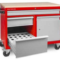Établi mobile 3 tiroirs + 1 armoire incl. porte-cônes ISO40 MW Tools DEW12060L3I