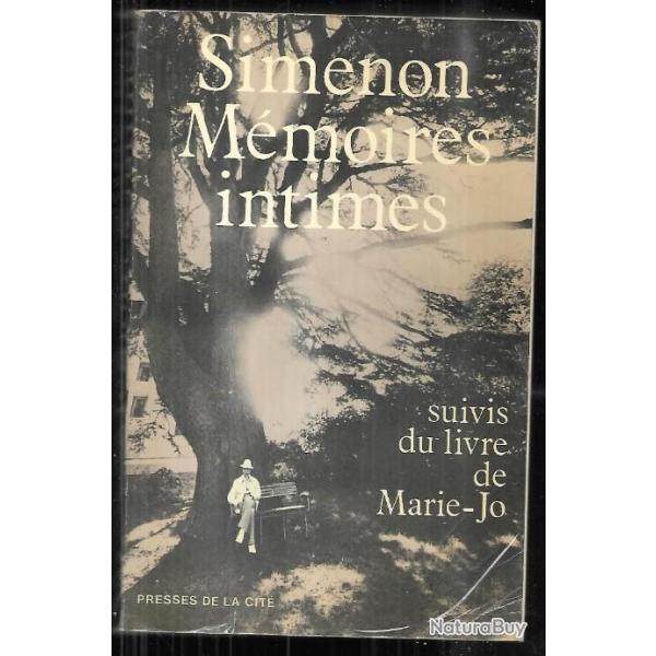 simenon mmoires intimes suivis du livre de marie-jo