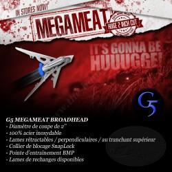 G5 MEGAMEAT Pointe de chasse mécanique trilame 2" 100 et 125 grains 125