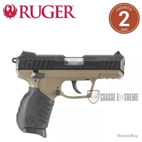 Pistolet RUGER SR22PB 3.5" cal 22Lr Fde