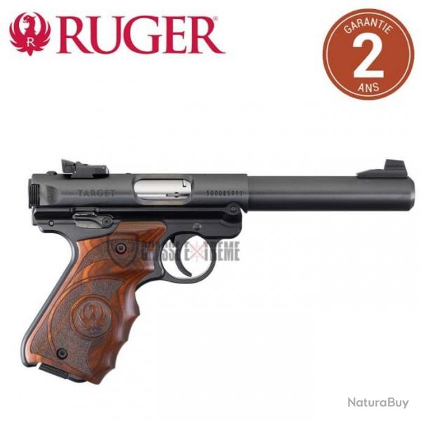 Pistolet RUGER MARK IV Target Bronz 5.5" Plaquettes Bois Cal 22Lr