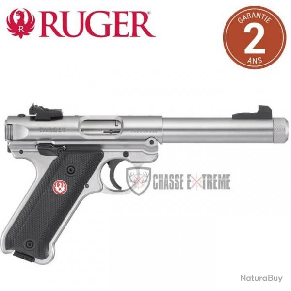 Pistolet RUGER MARK IV Target Inox Canon Filet cal 22Lr