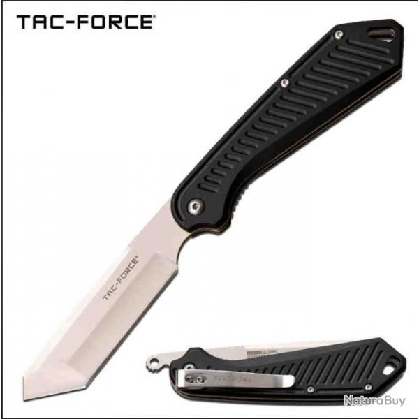 Couteau Tac Force Tactical Urbal Tanto Lame Acier 3Cr13 Manche Aluminium Linerlock Clip TF1040BK