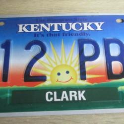 Plaque d'immatriculation Kentucky 512 PBF US USA license plate